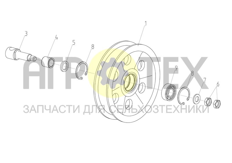Шкив (РСМ-10.24.00.090А) (№1 на схеме)
